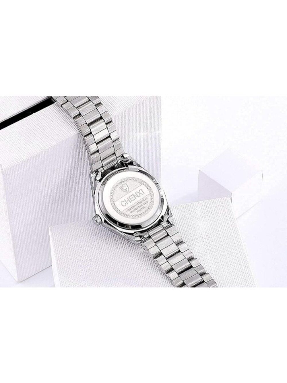 Womens Blue Analog Quartz Silver Stainless Steel Luminous Waterproof Round Watch - Picture 6 of 6